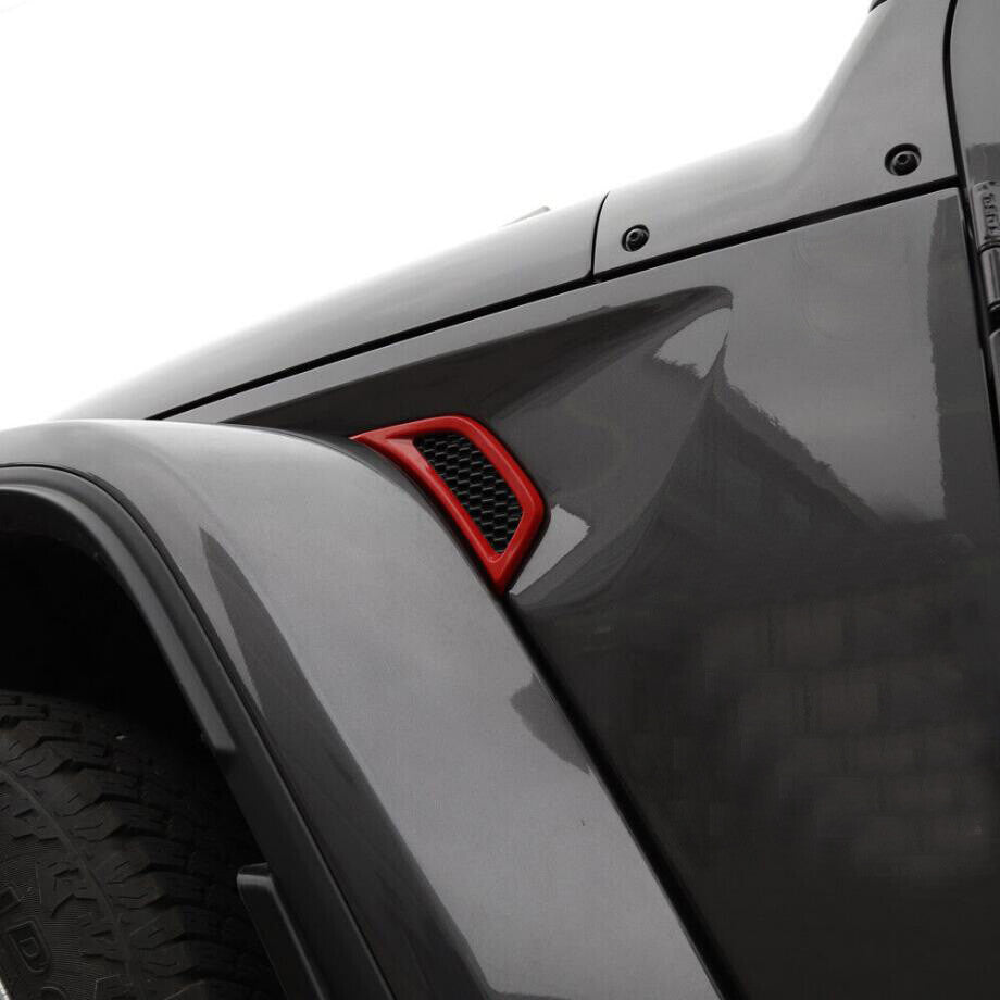 For 2018-2023 for Jeep for Wrangler JL ABS Red Side Fender Vent Overlay Cover Trim Decor v