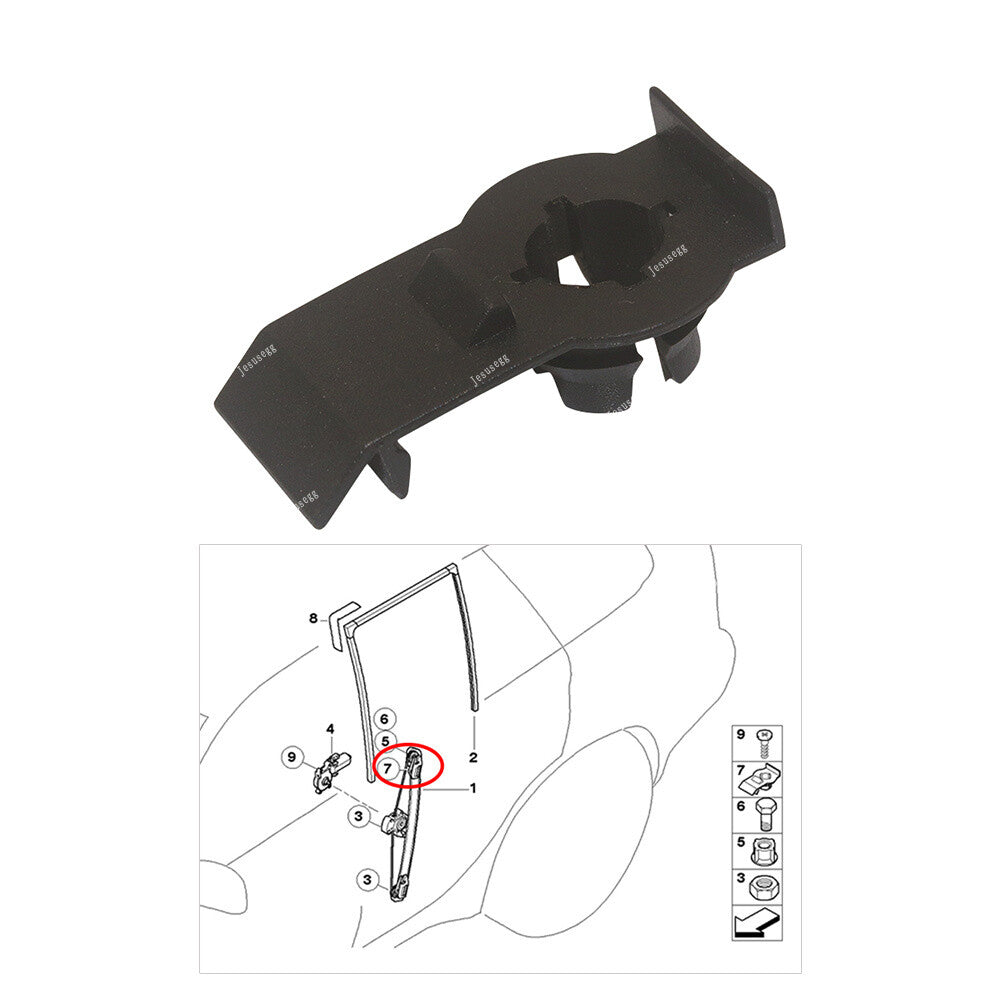 2 Pcs Window Regulator Guide Clips Fits for BMW E53 for X5 2000-2006 51338254781 Black Q