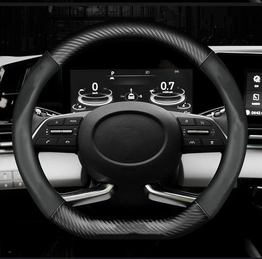 for hyundai sonata 2020-2023 Carbon fiber D-Shaped Steering Wheel Cover trim