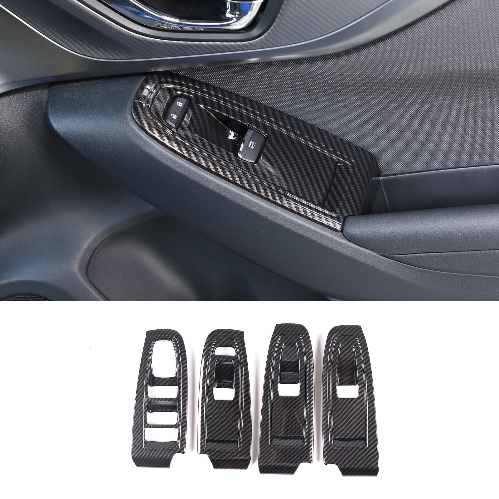 Carbon fiber ABS steering wheel decorative frame cover suitable for Corvette C7 2014-2019 - v