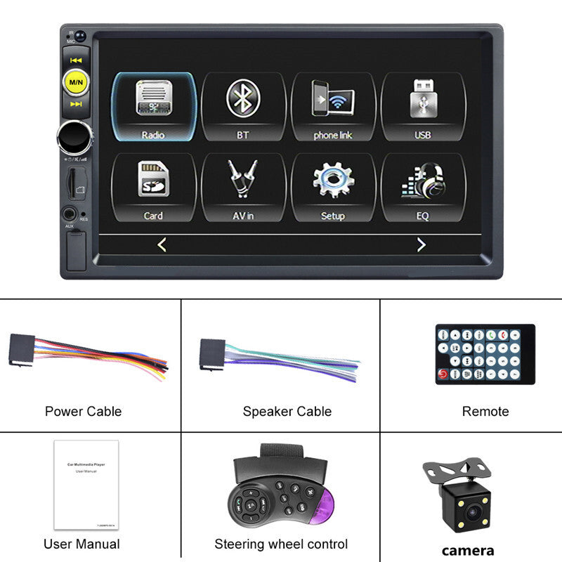 Car Radio 7 HD Autoradio Multimedia Player Audio Stereo MP5 Bluetooth Camera