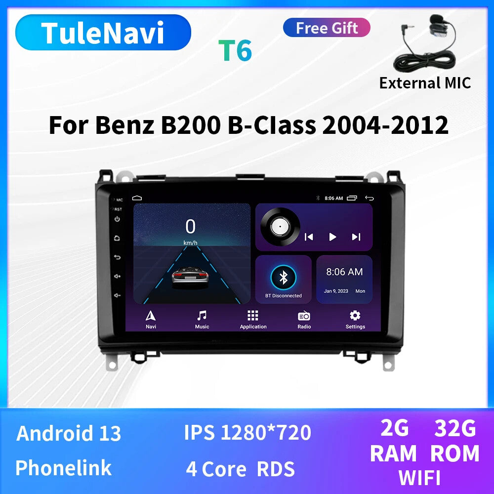 for Mercedes for Benz B160 B170 B200 W169 2004-2012 GPS CarPlay Car Radio Screen