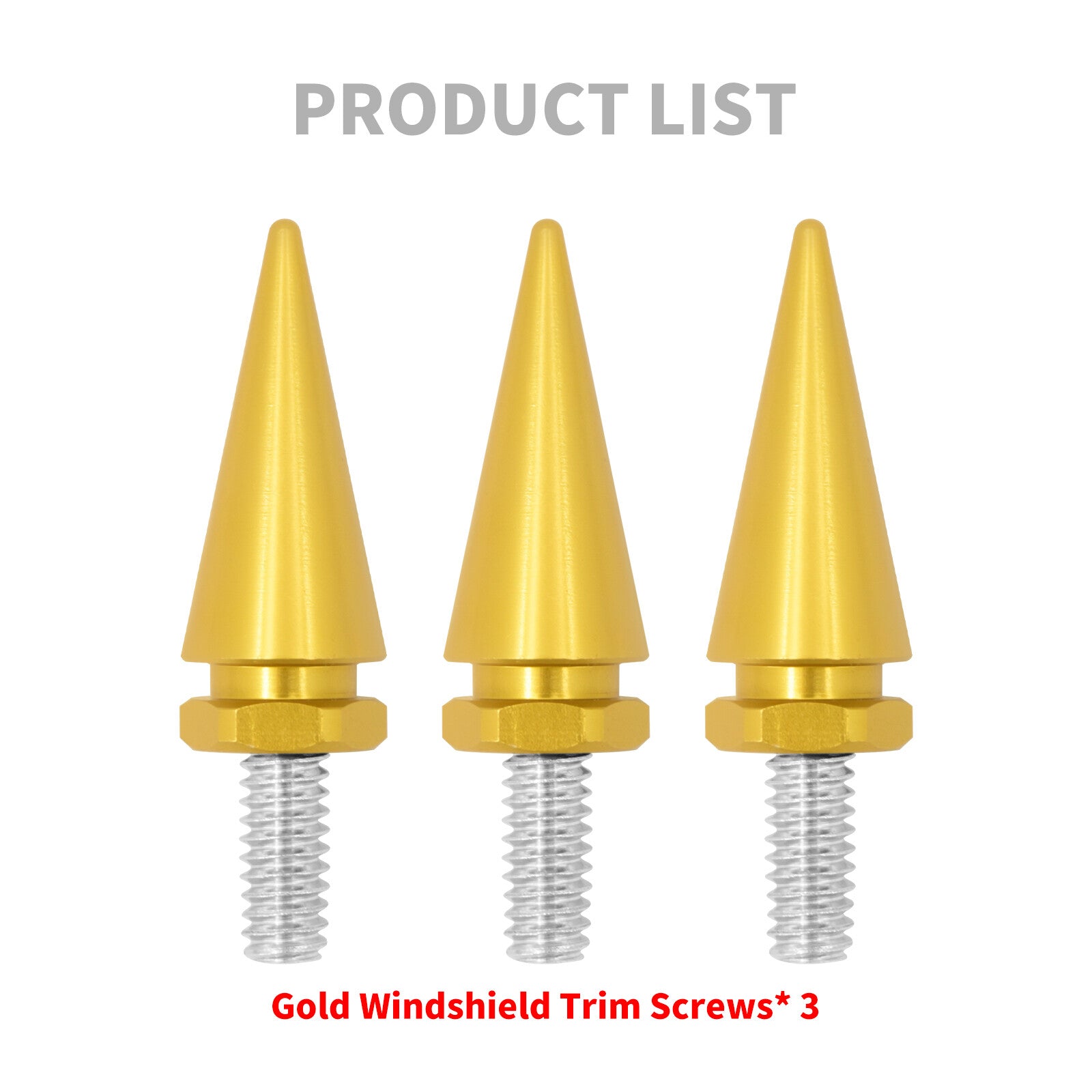 3x Gold Impaler Spike Wind Screen Windshield Bolt For Electra Street Glide 96-13