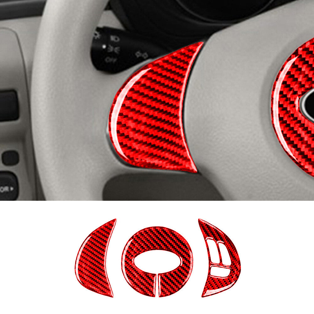 Red Carbon Fiber Steering Wheel Buttons Trim for Subaru Forester 2009-2013 TypeB