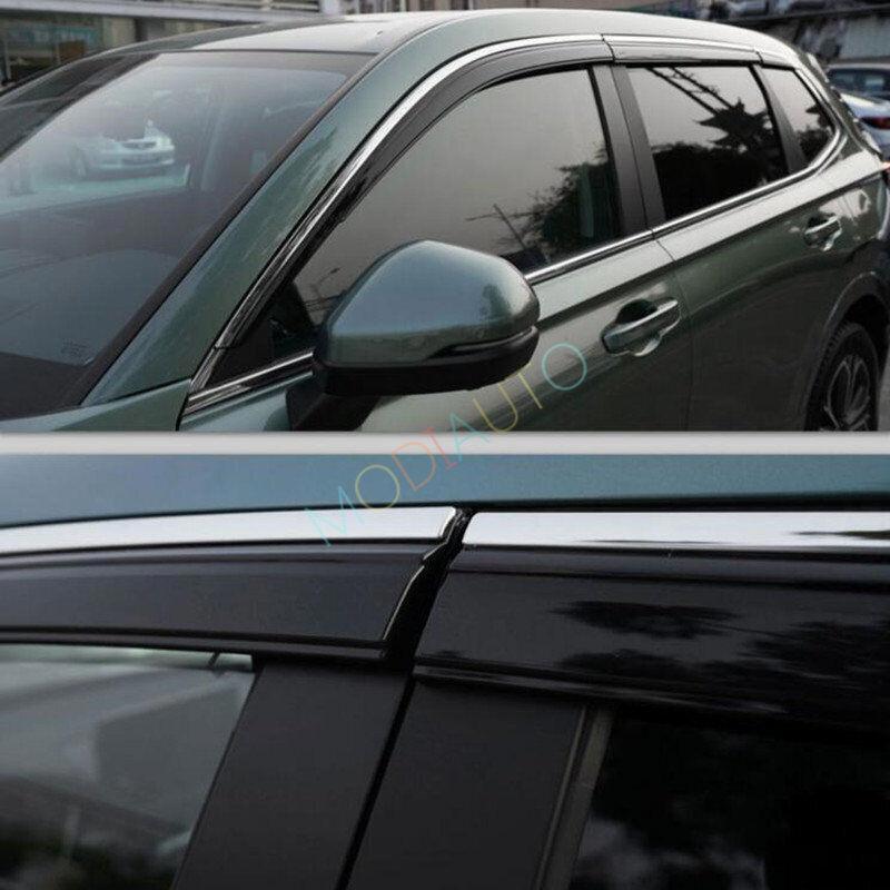 for Honda CR-V 2023-24 Black+steel Window Visor Vent Shades Sun Rain Guard Cover
