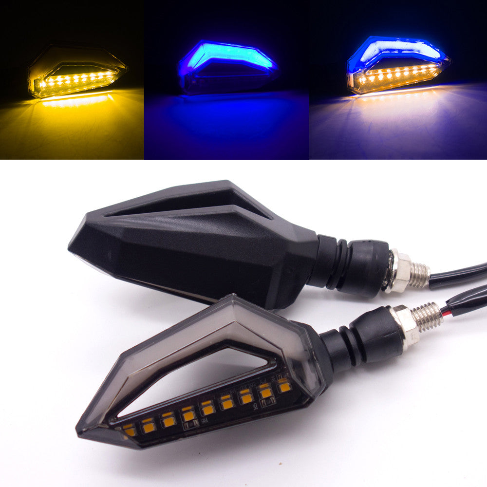 Motorcycle Black LED Double Color Turn Signal Indicator Blinker Light for Yamaha Q
