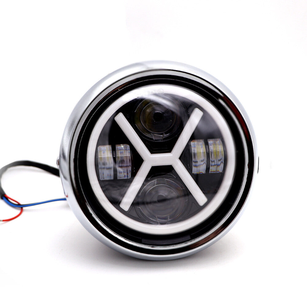 7LED Headlight High Low Beam DRL for Honda Cafer Racer Chopper Bobber Custom Q