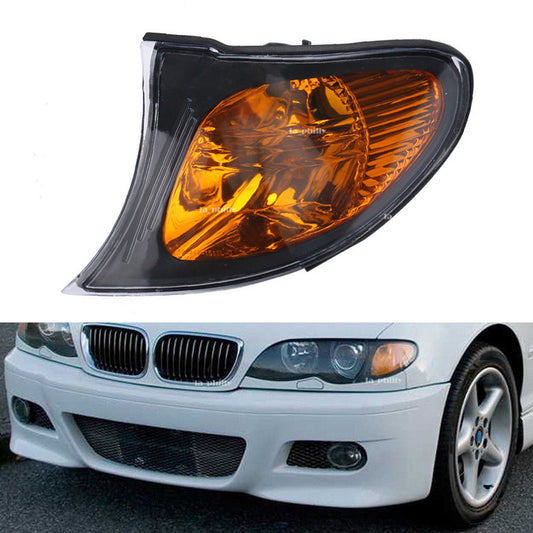LH Corner Turn Signal Lights Amber Lens for BMW 02-05 E46 3-SERIES 4-Door Sedan Q