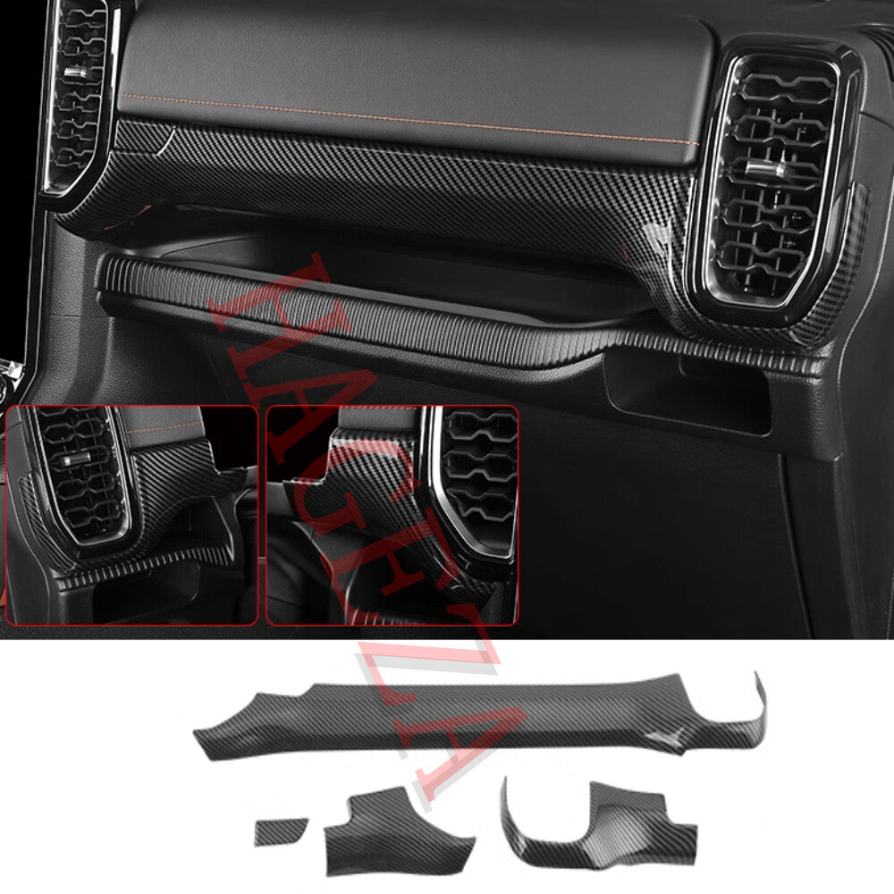 for Ford Ranger 2023+ Center Console for Co -pilot Dashboard Cover Trim Carbon Fiber
