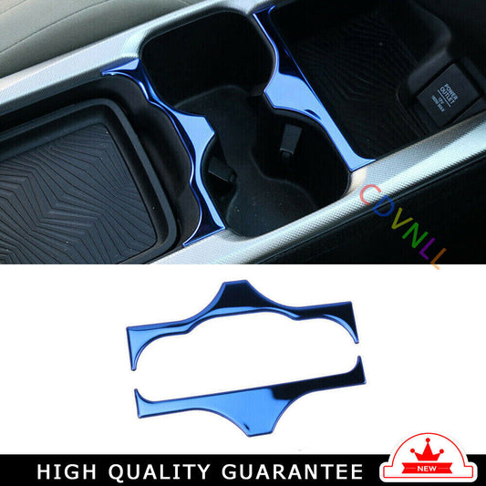 Middle Console Drinking Glass Trim 2X for Honda CRV CR-V 2017-2022 Blue Titanium