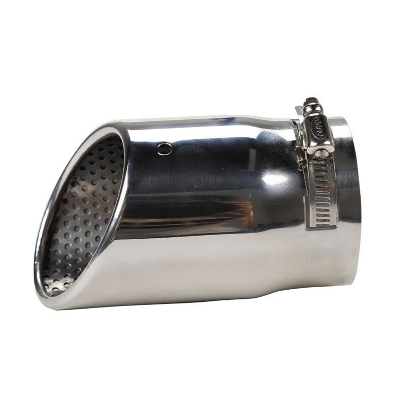 Chrome Car 87mm Tip Muffler Stainless Steel Exhaust Pipe Roasted Tail Throat 1Pc