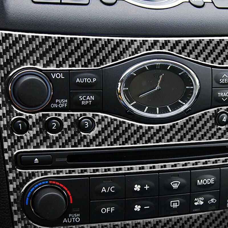 Real Carbon Fiber Console CD Control Panel Cover Trim for Infiniti G35 2007-2008