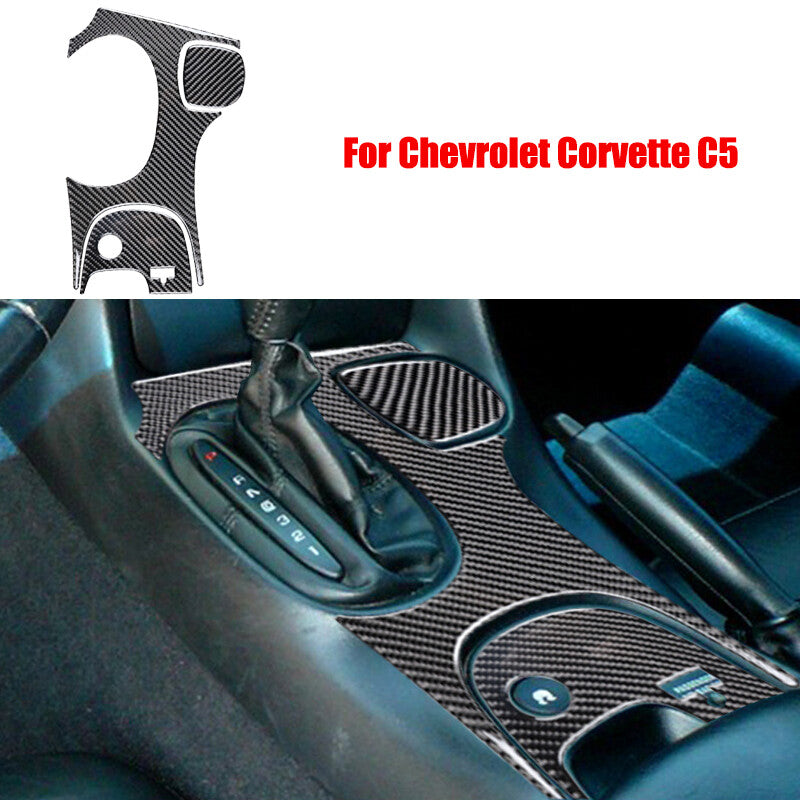 Carbon fiber car gear shift trim sticker for Corvette C5 1998-04- n
