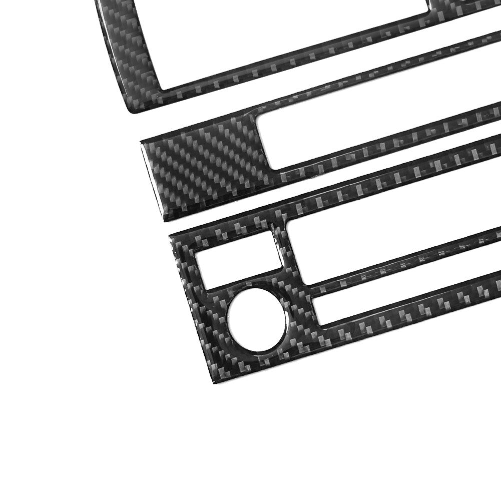 3X Carbon Fiber CD Control Panel Trim for BMW X5 2000-2006