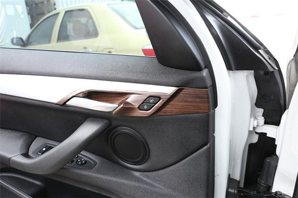 Pine Grain ABS Interior Door Handle Bowl Panel Cover for BMW X1 X2 F48 2016-2021