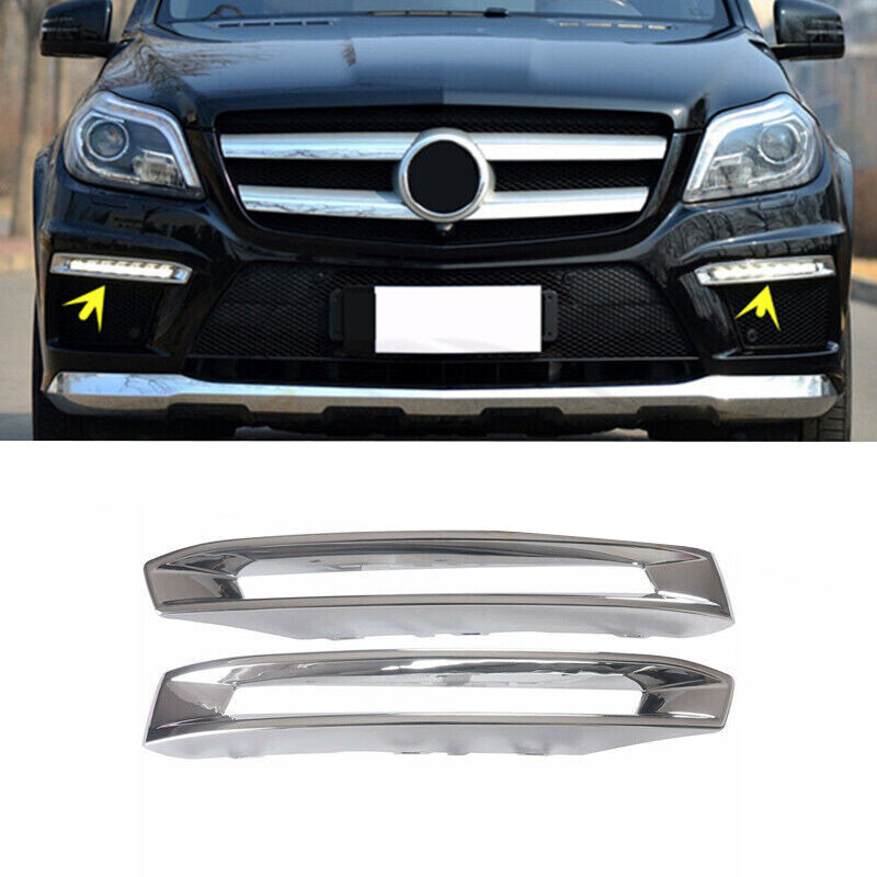 2Pcs Front Fog Light Cover Chrome Trim for Mercedes X166 GL 2013-2016 1668851774