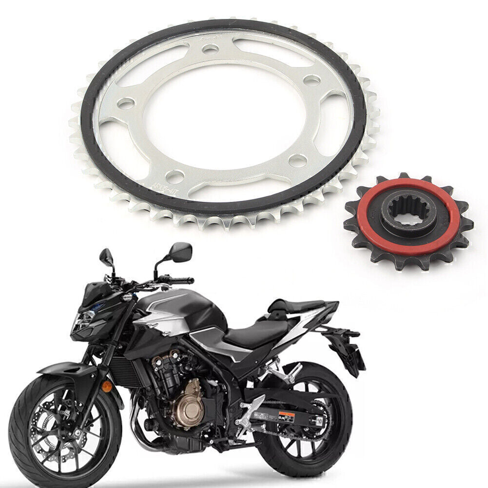 Rubber Cushioned 15T Front 15T & Rear Sprocket 41T Fit for HONDA CB500F 2013 - 2017 Q