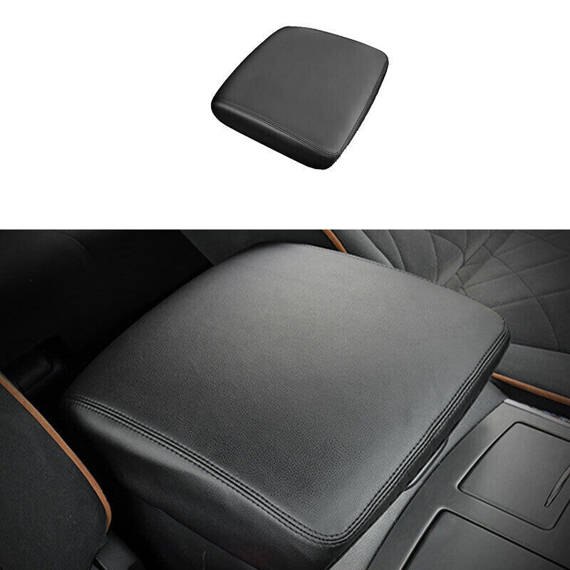Black Leather Central Console Armrest Box Cover for Nissan Armada Y62 2017-2020