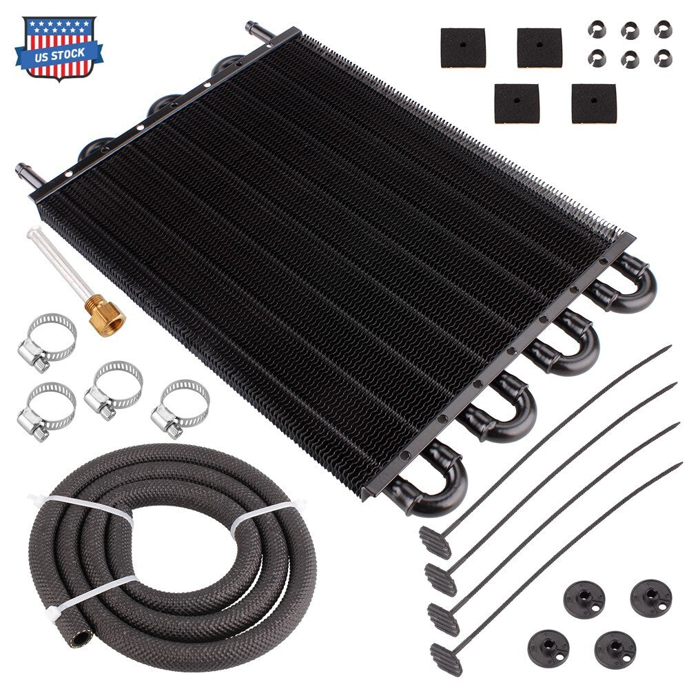 8 Rows Aluminum Remote Transmission Oil Cooler/Auto-Manual Radiator Converter Q