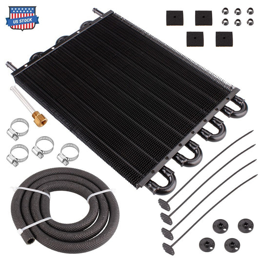 8 Rows Aluminum Remote Transmission Oil Cooler/Auto-Manual Radiator Converter Q