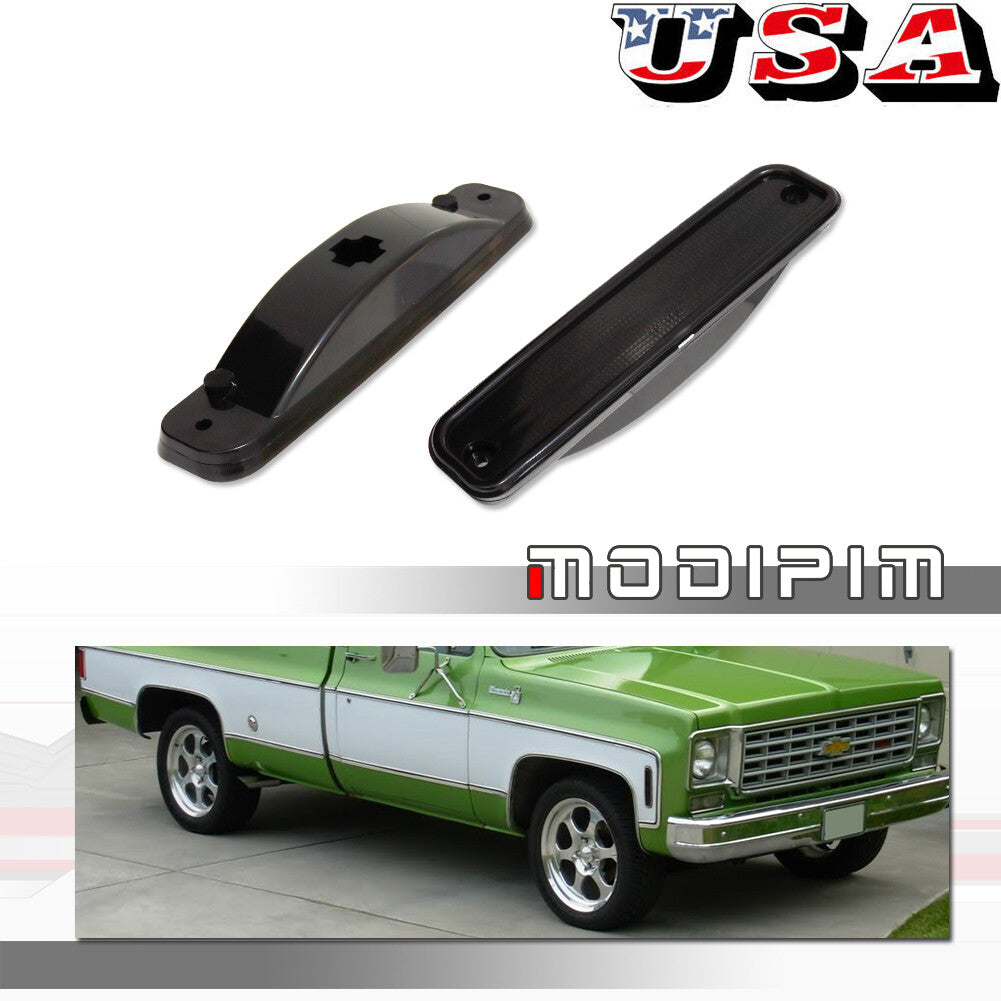 Black Side Marker Light Covers for 73 - 80 for GMC for Pickup Jacket Suburban Jimmy- v