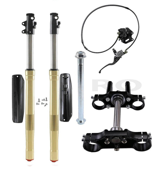 Triple-clamp brake calipers and 790mm front forks are suitable for Apollo SSR off-road motorcycles.