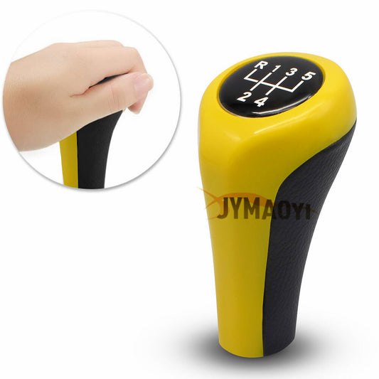 for BMW 1 3 5 6 Series X1 X3 X5 Yellow 5 Speed MT Manual Gear Shift Knob Shifter Q