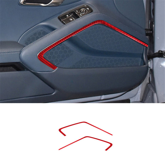 4PCS Red Carbon Fiber Door Handle Frame Cover for Chrysler 200 2015-2017 Type B v