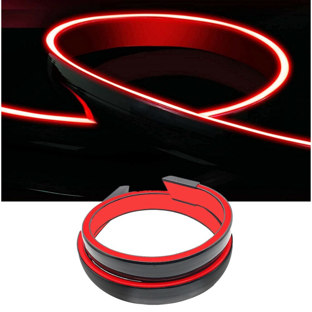 1.2M Car Rear Trunk Spoiler LED Light Brake Lamp Poly Urethane Strip Tail Wing. n