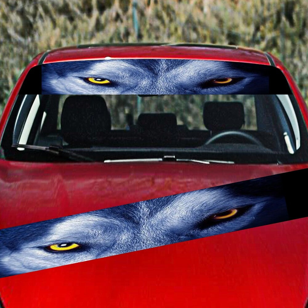 Car Front Rear Windshield Sunshade Sticker Wolf Eyes Graphics Vinyl Wrap Decal