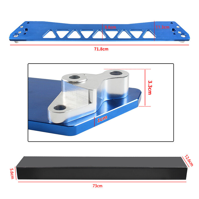 Billet Rear Lower Subframe Brace Tie Bar for 1996-2000 for Honda for Civic EG Blue