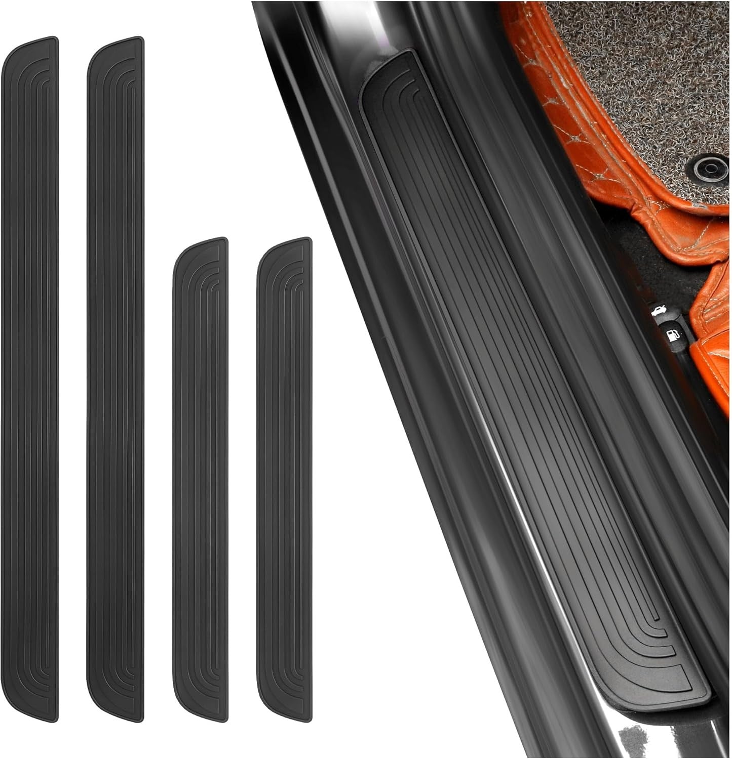 4pcs for Chevy Accessories Car Door Sill Step Protector Cover Rubber Sticker