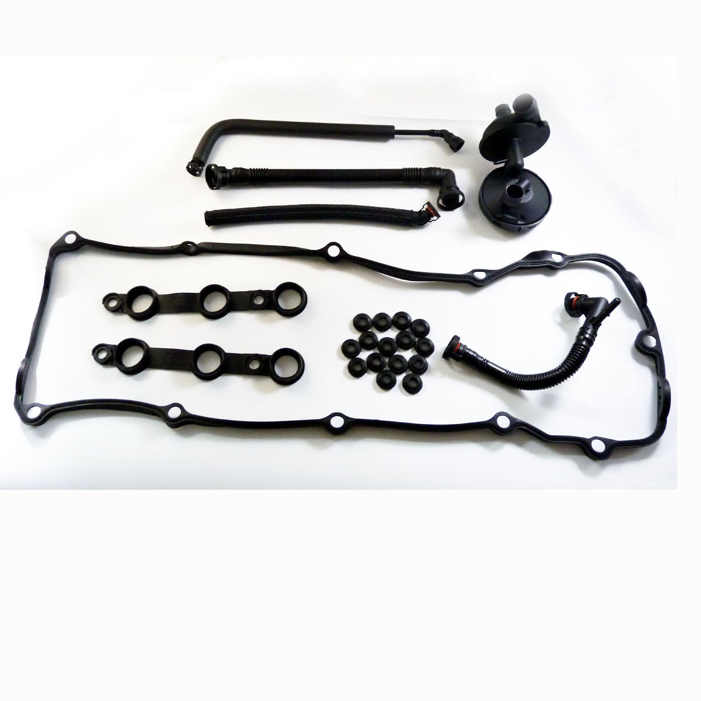 Crankcase ventilation valve + breathing hose kit cover gasket for E46 330Ci 325i X3- v