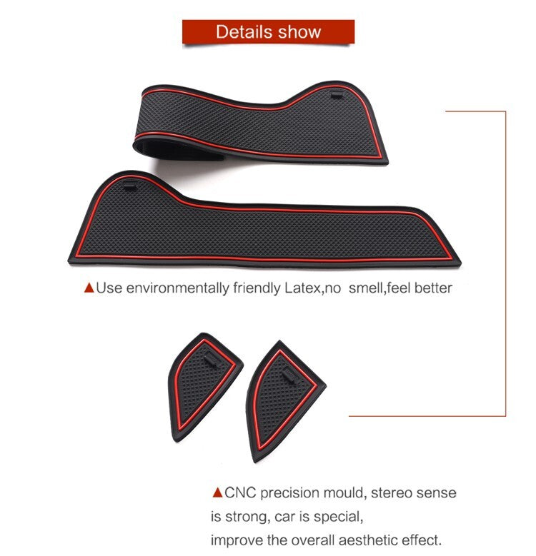 for Nissan Note E13 Anti-Slip Gate Slot Cup Mat Door Groove Pad Coasters BLUE