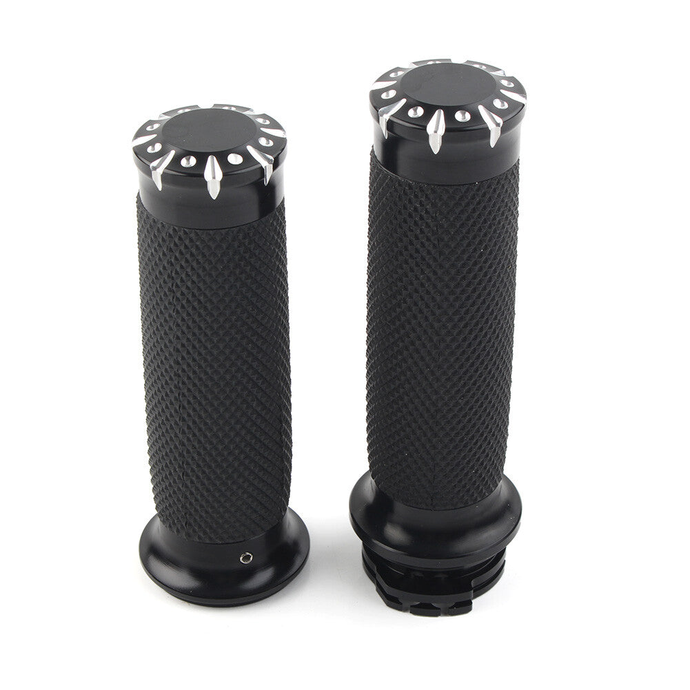1 Black Handlebar Hand Grips for Harley Touring Sportster XL Dyna Softail VRSC