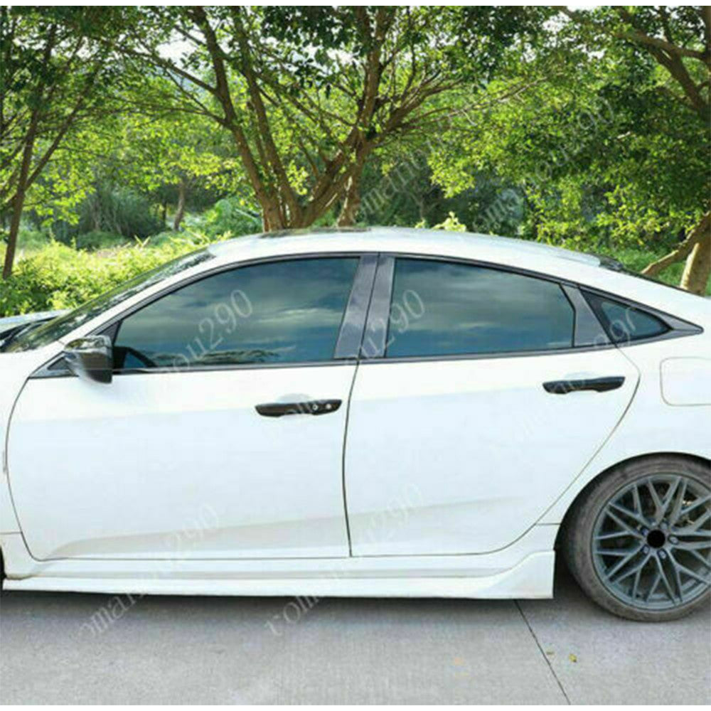 20x for Honda for Civic Sedan 2016-21 Black steel WindowPosts Strip Sill Cover Trim