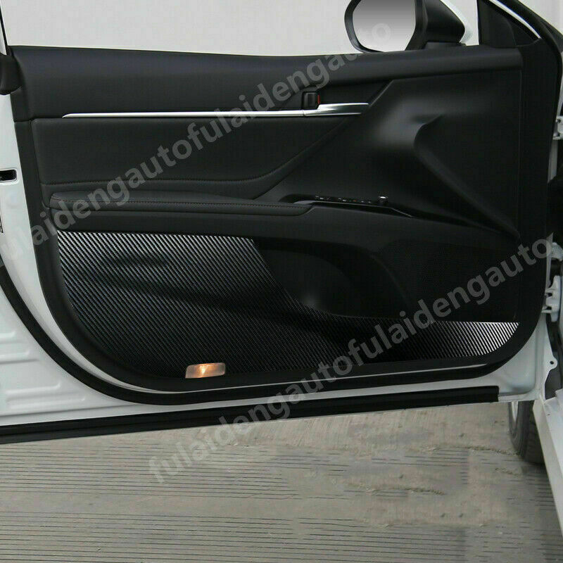 for Toyota for Camry 2018-2022 Carbon Fiber Leather Inner Door Anti-Kick Panel Cover
