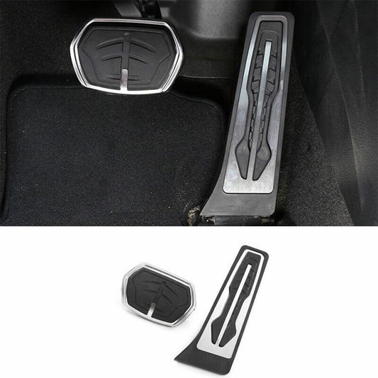 Fit for BMW X1 F48 2016-2021 Silver Aluminum Brake Pedal Accelerator Pedal Cover