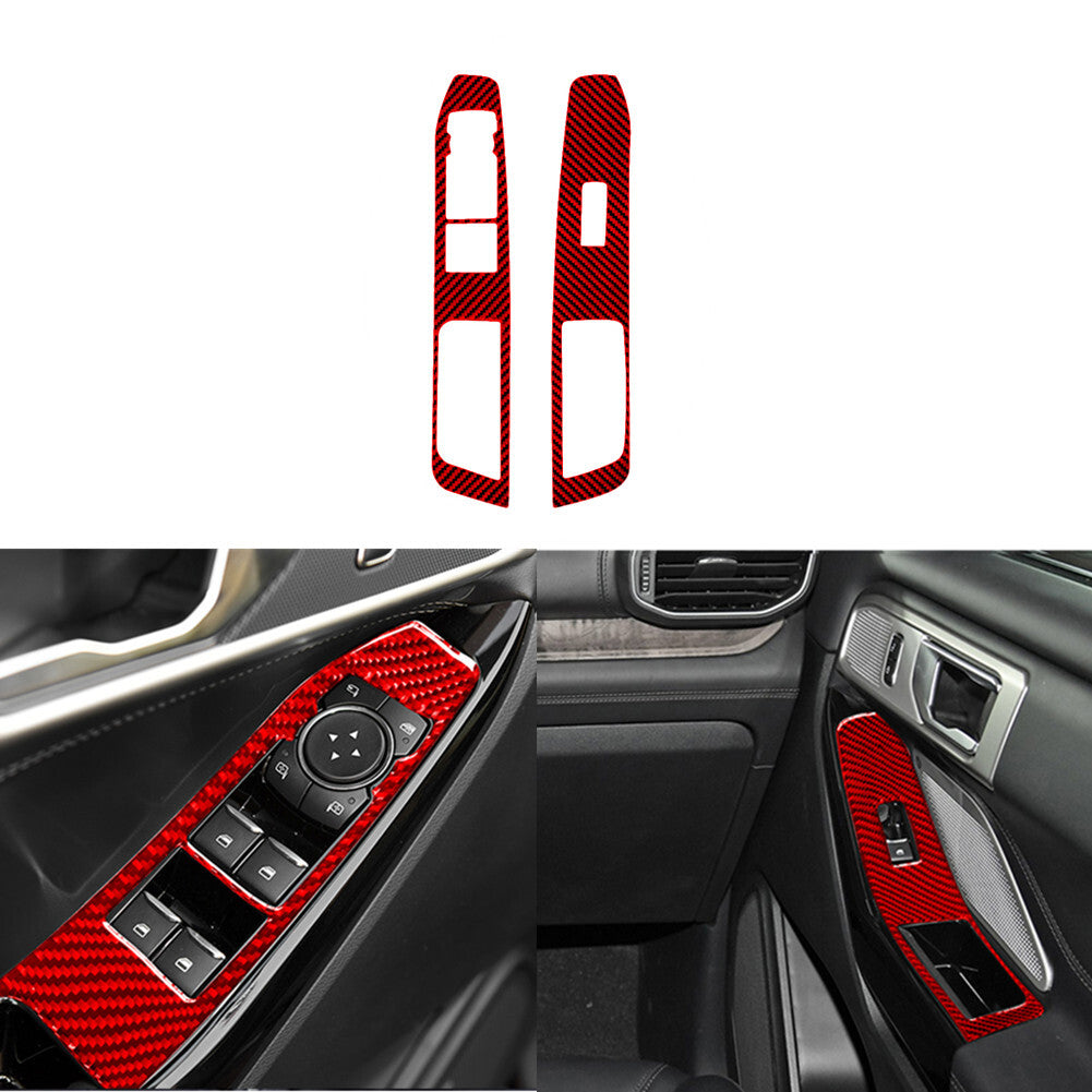 Red Carbon Fiber Gear Shift Cover Trim Sticker For Supra A90 2019-2022 v