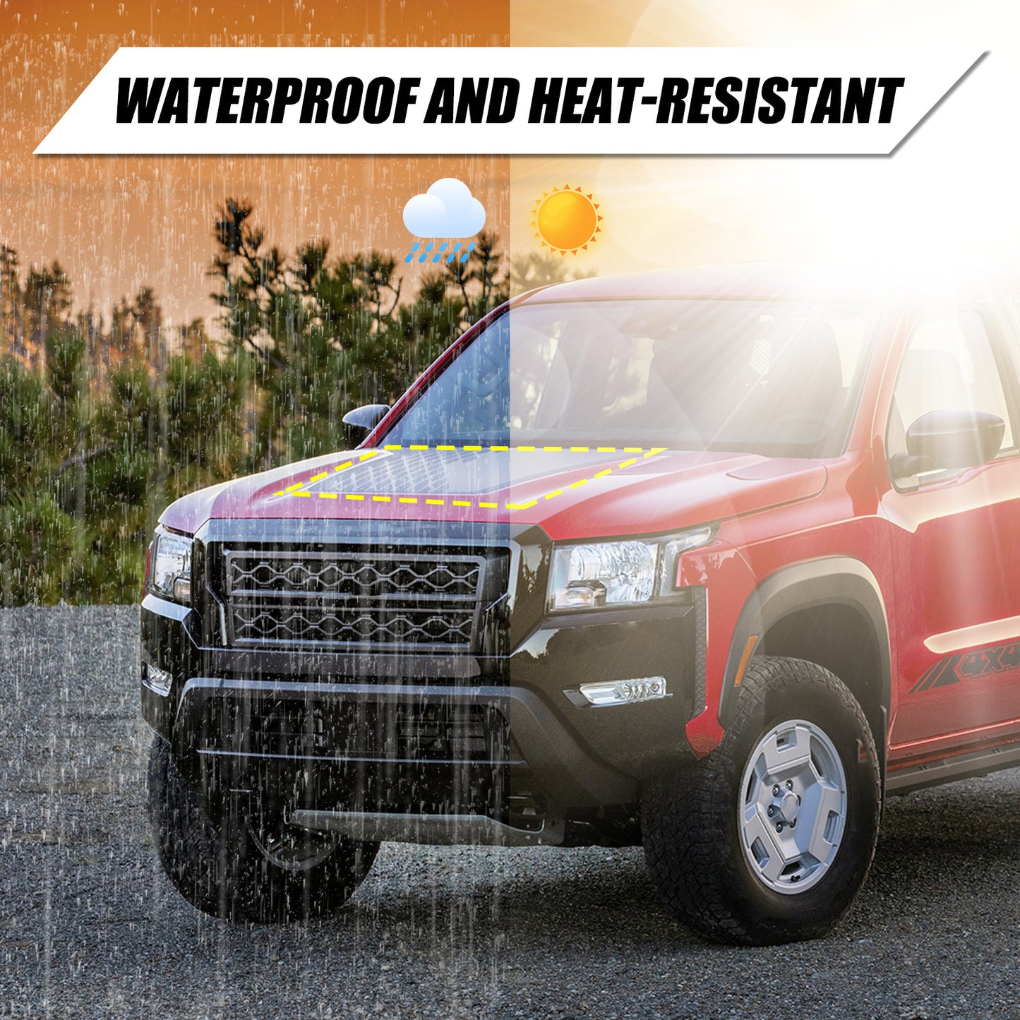 Black exterior racing car cover striped vinyl decals for Frontier 24+ n