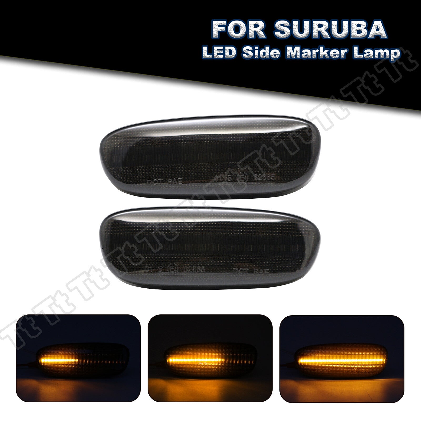 For 1993-2001 for Subaru Impreza Sequential Smoked LED Side Marker Light Kit - v