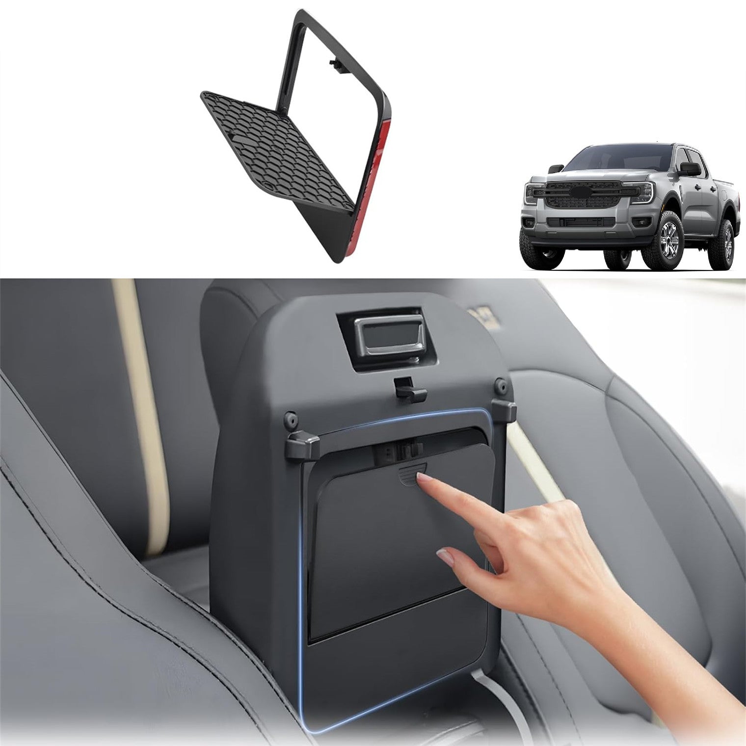 Suitable for 2023 and 2024 Ranger center console armrest hidden storage box and tray. n