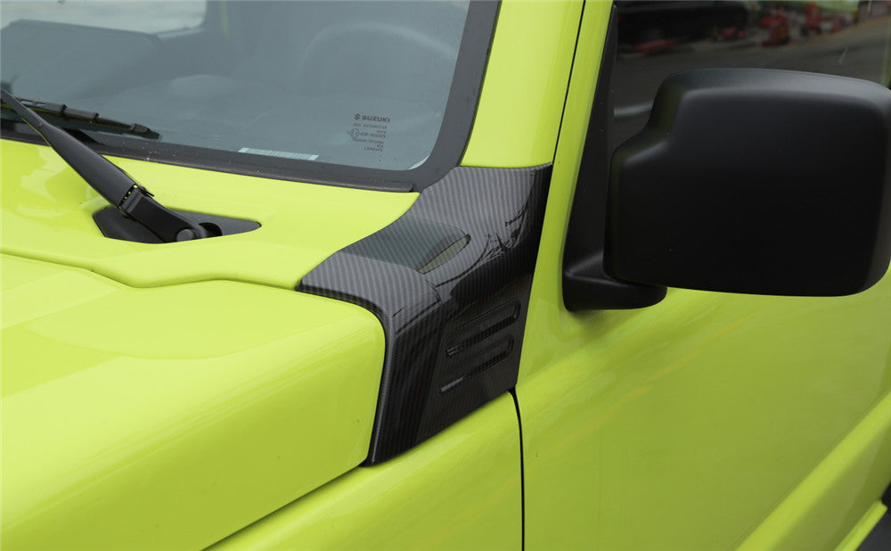 Carbon Fiber ABS Front Hood Angle Wrap Protector Trim for Suzuki for Jimny 2019-2022