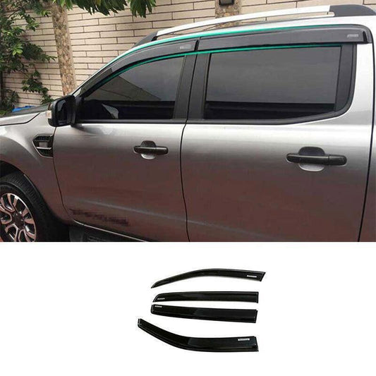 for Ford Ranger 2015-22 Black Window Wind Visors Sun Rain Guard Vent Deflectors
