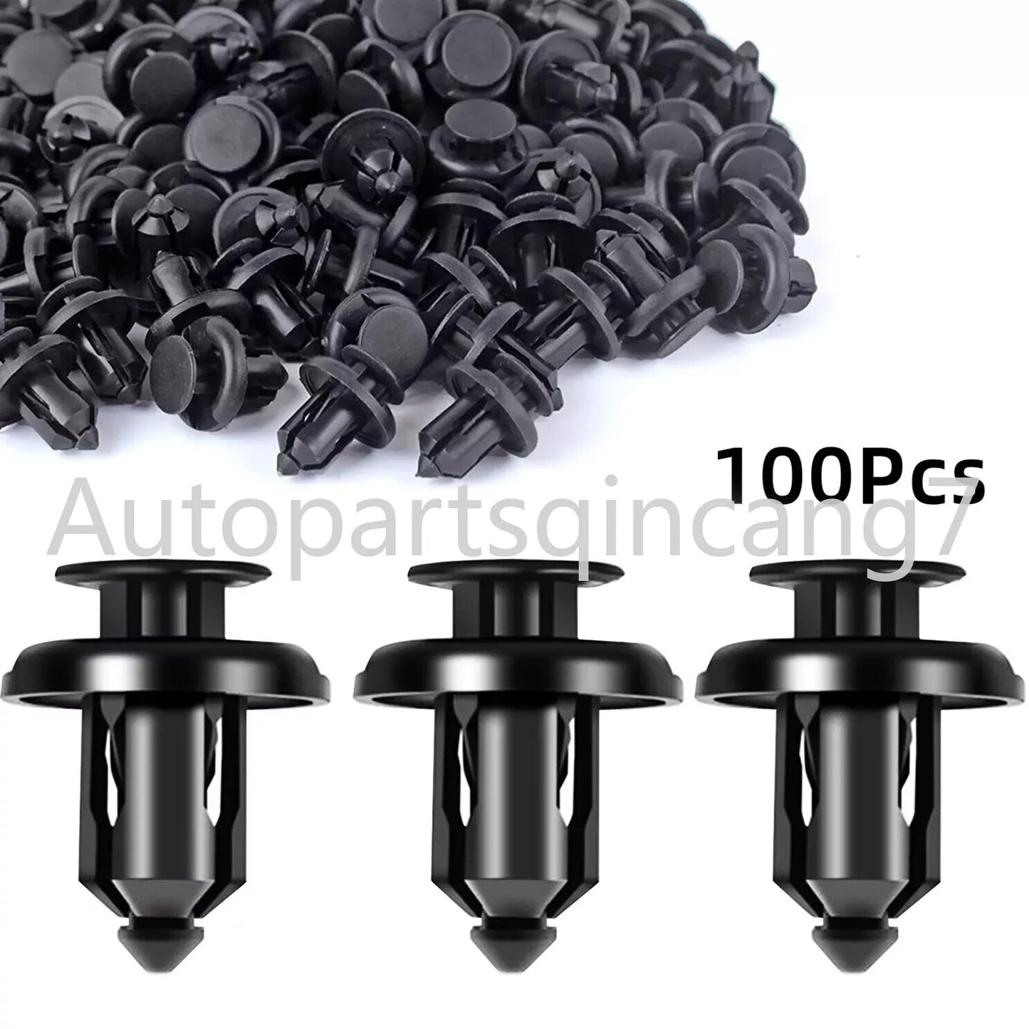 100 Pcs Bumper Clips 10mm Hood Fender Push Rivets Retainer Fasteners for Honda