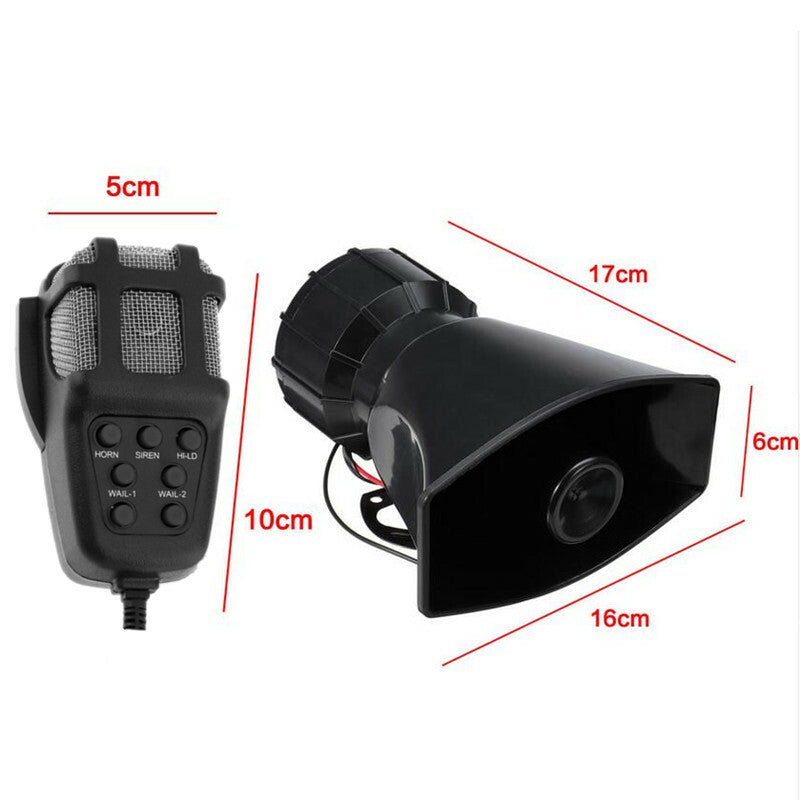 Car High Loud 7 Sound Horn 12V MIC Microphone Loud Speaker Speeches Horn