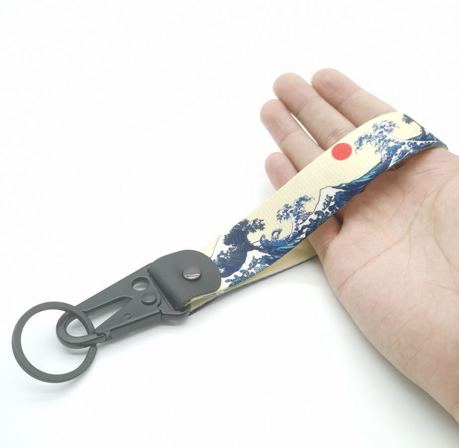 1 Car Keychain/Key Ring with Lanyard, Car Accessories, Wave Blue, Suitable for Mazda