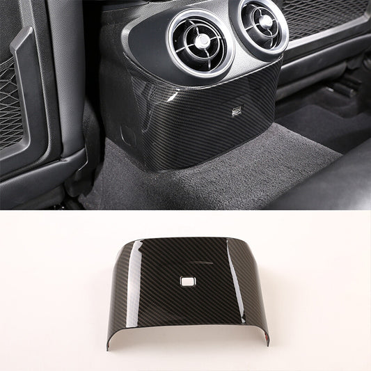 Carbon ABS rear vent socket panel cover trim for Alfa Romeo Giulia 2017-2022