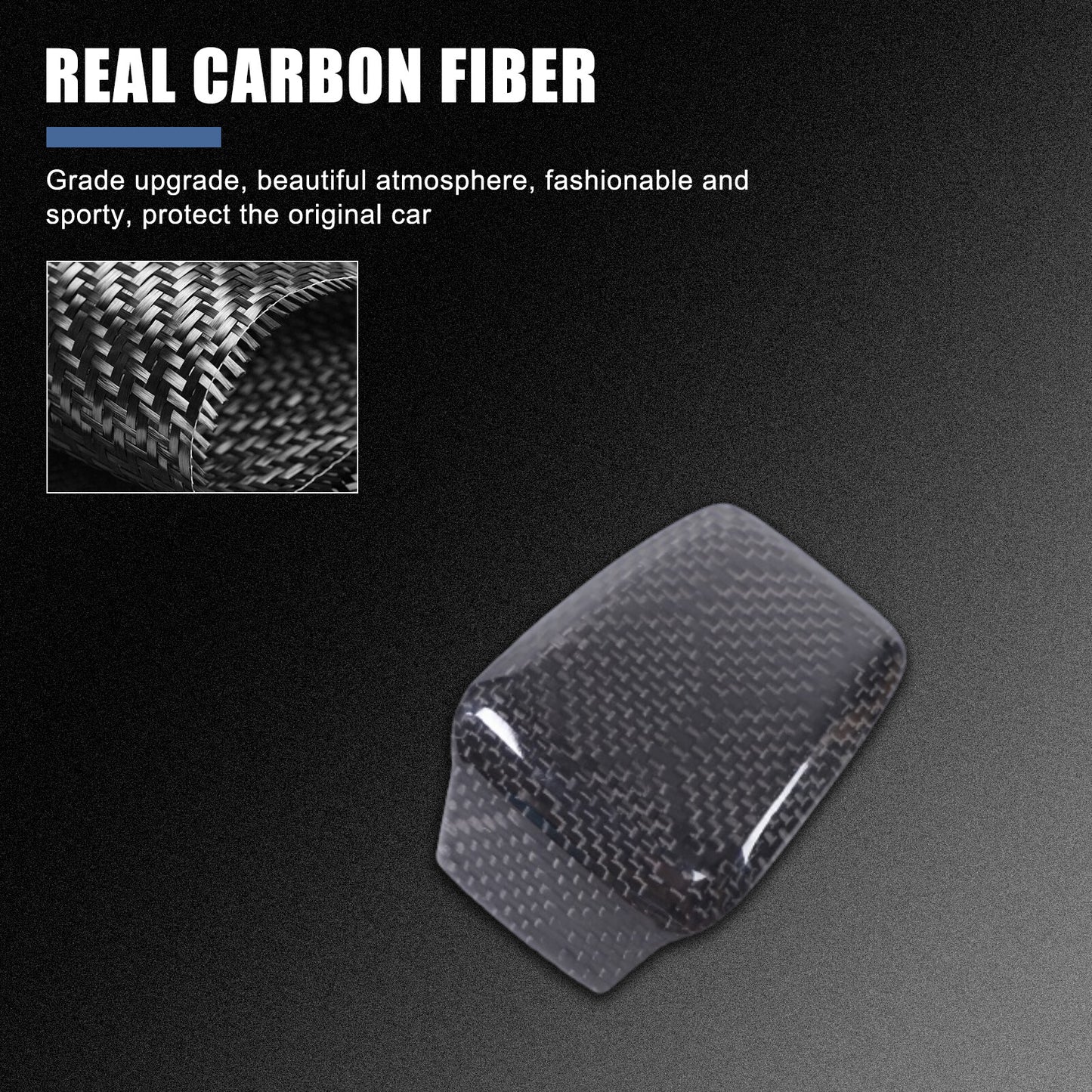 Red Carbon Fiber for Seat Belt Buckle Button Cover for Model 3/Y 2016-2022- v