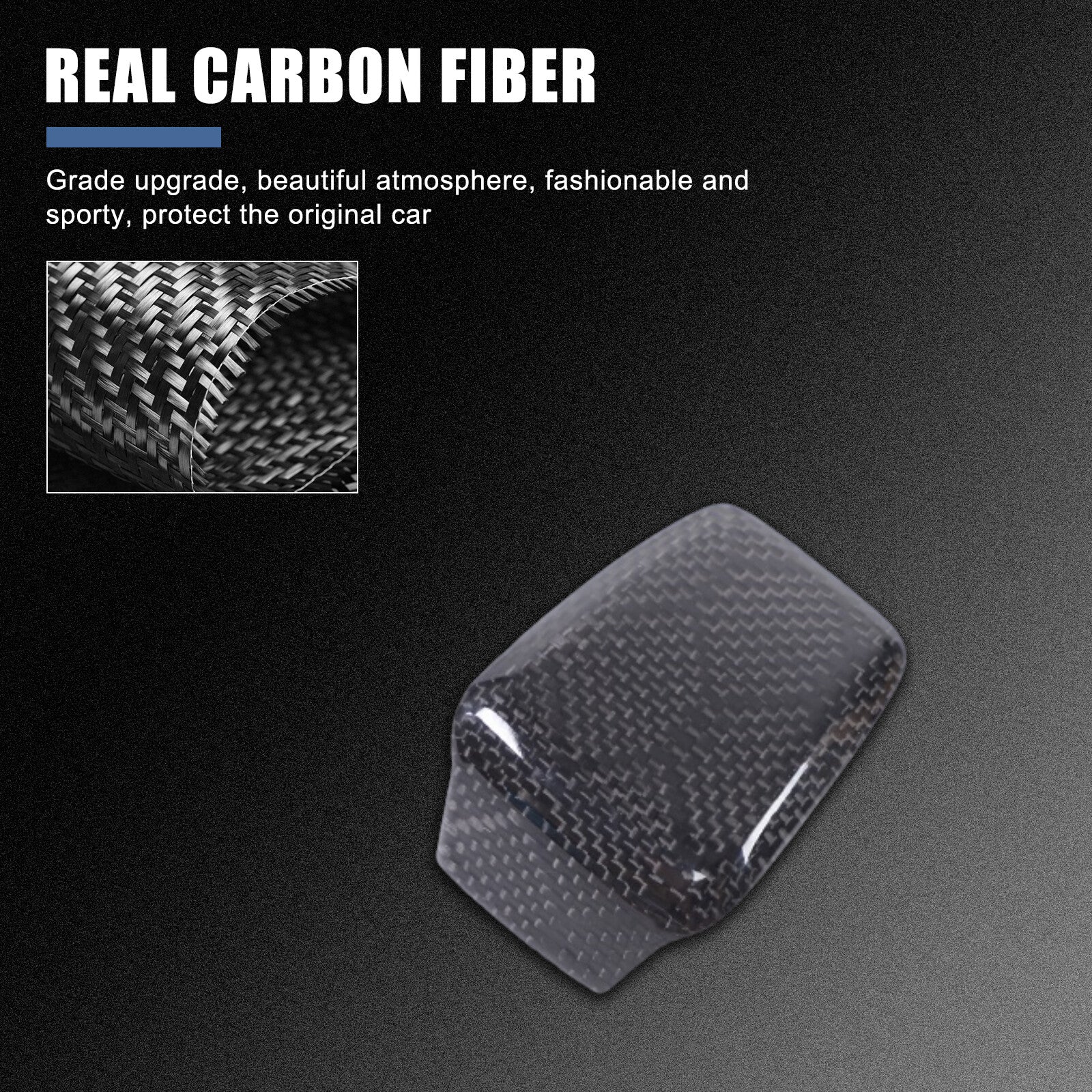 Red Carbon Fiber for Seat Belt Buckle Button Cover for Model 3/Y 2016-2022- v